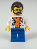LEGO cty0494 Arctic Scientist - Dark Brown Hair, Beard
